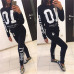 XUANCOOL 2018 Women Sweatshirt Set Long Sleeve Number 10 Letter Print Tops and Pants Tracksuit Woman Conjunto Feminino