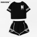 XUANSHOW 2019 Summer Cotton Striped Women's Tracksuit Clothes Set 2 Piece Woman Suits Shorts Crop Tops + Shorts Pants Outfit