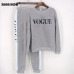 XUANSHOW Tracksuit 2018 Autumn Winter Women's Suit VOGUE Letter Printed 0-Neck Sweatshirt + Patchwork Long Pant 2 Piece Set