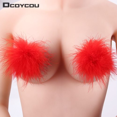 1 Pairs Sexy Feather Women Lingerie Breast Bra Nipple Cover Pasties Stickers Petals 6 Colors Intimates Accessories