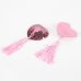 1Pair Milk Paste Women Tassel Heart Sequin Paste Breast Bra Silicone Heart Nipple Cover Adhesive