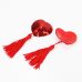 1Pair Milk Paste Women Tassel Heart Sequin Paste Breast Bra Silicone Heart Nipple Cover Adhesive