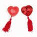 1Pair Milk Paste Women Tassel Heart Sequin Paste Breast Bra Silicone Heart Nipple Cover Adhesive