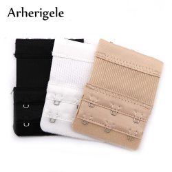 Arherigele 3Pcs Bra Strap Extender 2 Row 3 Hook Nylon Bra Extension Elastic Adjustable Clasp Bar Strap Women's Bra Accessories