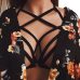 LASPERAL Sexy Lace Up Bra Elastic Belt Bra Straps Clubwear For Women Female Cupless Crop Tops Chest Bandage Lingerie Underwear