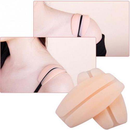 New Arrival 2Pcs/pair Silicone Supple Texture Non-slip Shoulder Pads Bra Strap Cushions Holder Pain Relief Skin color Wholesale