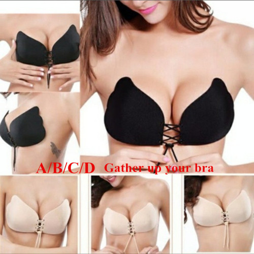 Womens Bra sexy women underwear sexy lingerie solid silicone gel adhesive push up backless strapless invisible chest bra #Y502